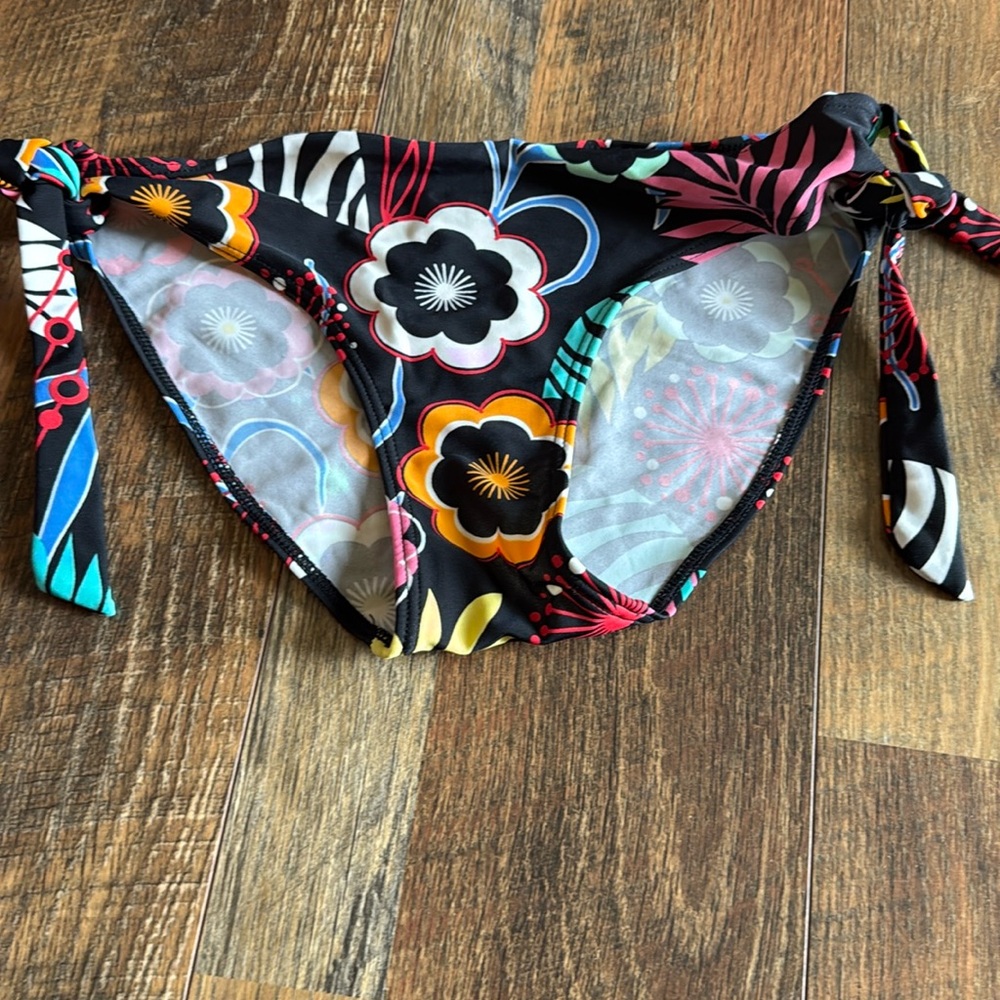 Hydra swim floral removable tie bikini bottoms size S